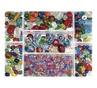 Rayher 14003999 Set cuentas de cristal de colores variado, 115 g, ø 2,5 - 13mm