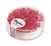 Rayher 14202815 Cuentas Pulido de Cristal Iridiscente de diámetro de Mango de 3 mm, 100 Unidades, Color Rojo