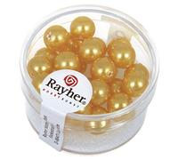 Rayher 14402161 Renaissance - Perlas de Cera de Cristal, 8 mm, Lata de 25 Unidades,