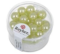 Rayher 14402414 Renaissance - Perlas de Cera de Cristal (8 mm de diámetro, Caja de 25 Unidades)