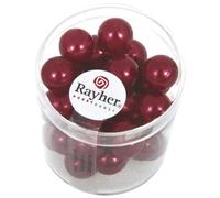 Rayher 14403287 - Lote de 35 Perlas de Cera (Cristal, diámetro de 10 mm, 35 Unidades), Color Rojo
