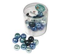 Rayher 14435000 Renaissance - Perlas de Cera de Cristal (10 mm, 32 Unidades, con Agujero Grande, Turquesa Mixto)