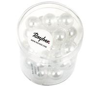 Rayher 14443100 Renaissance - Perlas de Cera de Cristal (10 mm, Caja de 35 Unidades), Color Plateado