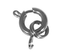 Rayher 2216521 Muelle de acero Inoxidable Anillo con aro, 8 mm de diámetro, Unidades, 1 Pieza, Platino