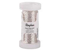 Rayher 2426022 - Alambre de efectos, 0,25 mm de diámetro, bobina de 60 m, 1 bobina, color plateado.