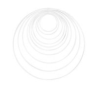 Rayher 25213102 Aros de metal blancos en 10 tamaños, 10 bis 40cm, 3 mm grosor, 10 unidades, Aros para manualidades