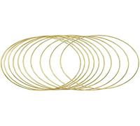 Rayher 25214616 Aros de metal dorados, 25 cm ø, 3 mm grosor, 10 unidades. Aros para manualidades