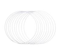 Rayher 25215102 Aros de metal blancos, 20 cm ø, 3 mm grosor, 10 unidades. Aros para manualidades