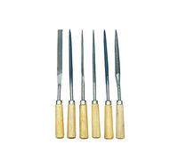 Rayher 2723800 Set de 6 Herramientas para limar y pulir, Mango, Limas para esteatita y pequeñas Piezas de Madera, Incluye Estuche