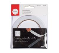 Rayher 30068000 Rollo de Cinta Adhesiva Doble Cara Transparente, 6 mm Ancho, 20 m de Largo, Libre de ácido