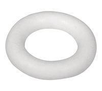 Rayher 30160000 - Anillos Planos de poliestireno (25 cm de diámetro, 2 Unidades, plastificados), Color Blanco
