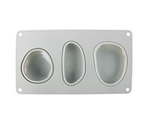 Rayher 36107000 Molde con forma de 3 piedras decorativas, diferentes tamaños, Para hormigón, jabón, Raysin y más, Molde de silicona 14.5x26x3.5 cm