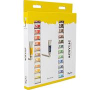 Rayher 38926000 Set Pinturas acrilicas, 12mlx24 Colores. para Artistas Principiantes y Expertos.