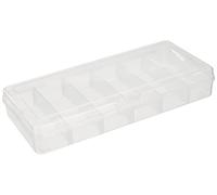 Rayher 39215000 Caja de almacenaje y organizadora transparente, para perlas y otros. Medidas 26,7 x 12,2 x 4,7 cm.