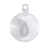 Rayher 39470800 Bolas de plástico divisibles, 6 cm de diámetro, Juego de 6 Unidades, Bolas de plástico para Rellenar, Transparentes, Bolas acrílicas con Ojal para Colgar, Bolas Decorativas
