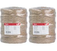 Rayher 4200531-Cuerda Plegable para decoración y Trabajos de jardinería Hilo de Yute, Sextuple, 4-6mm ø Aprox, Natural, Bobina 120m (Paquete de 2)