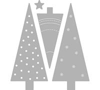 Rayher 50089000 Juego de plantillas de perforación: árbol de Navidad, plata, 0,7 x 0,7 cm-3 x 6,9 cm, 4 unidades