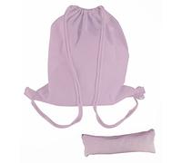 Rayher 53989258 - Bolsa de deporte con cordón, 38 x 42 cm y estuche con cremallera, 21 x 8 cm, color rosa, textil, bolsa de tela, estuche, estuche