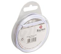 Rayher 5521302 Cinta de Raso, 7 mm, SB de Rollo 10 m, Weiãÿ