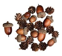Rayher 55922000 Surtido de bellotas y piñas, 2-4 cm, 27 piezas, para decoración