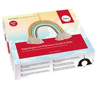 Rayher 55946999 Set de manualidades para arco iris de macramé, 25x20 cm, incluye instrucciones