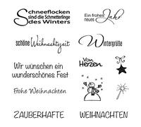Rayher 59841000 Sellos de Silicona Transparentes con Dibujos de Navidad/Invierno