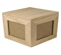 Rayher 62266000 - Caja de madera con huecos para fotos (madera FSC, 12 x 12 x 12 cm)
