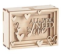 Rayher 62923505 - Caja de regalo de madera en 3D, 14 piezas, 11,5 x 8,5 x 5 cm