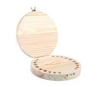 Rayher 62946505 - Caja de madera para dientes de leche FSC100%, 12 cm de diámetro, color natural