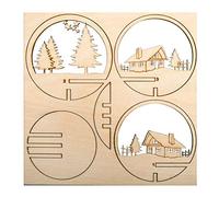 Rayher 63060505 - Pieza de Madera para Colgar (7,5 cm de diámetro, Natural, 5 Piezas, con láser, Certificado FSC, decoración navideña para Colgar)