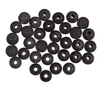 Rayher 63072576 Pack de 65 bolas de madera con agujero, negro mate, 8 mm ø, para manualidades