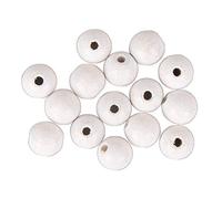 Rayher 63073102 Pack de 35 bolas de madera con agujero, blanco mate, 10 mm ø, para manualidades
