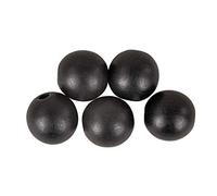 Rayher 63077576 Pack de 4 bolas de madera con agujero, negro mate, 30 mm ø, para manualidades