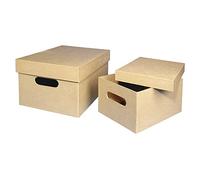 Rayher 67227000 Papel Maché sammelbox, 26 x 18, 5 x 13 cm, Papel maché, Natural, 26 x 18.5 x 13 cm