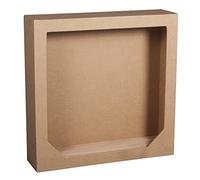 Rayher 67266000 Marco papel maché cuadrado, 21,7x21,7x5,5 cm, con 3 ranuras. Para manualidades