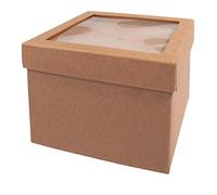 Rayher 67315521 Caja de cartón w.tapa agitadora, FSC Rec.100%, kraft, 12.5x12.5x9cm