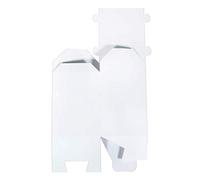 Rayher 67346102 Pack de 12 cajitas para detalles de casas blancas, 7,5x7,5x14 cm, personalizables