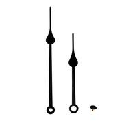 Rayher 69241576 Agujas de reloj de pared con forma de lágrima, negro, 85/115 mm, incluye tapa