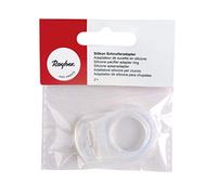 Rayher 70048000 Pack de 2 anillos de silicona adaptadores de chupetes; Blandos y seguros