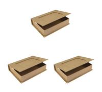 Rayher 71747000 Caja papel maché, 22.8x16x5cm, Caja en forma de libro adecuada para regalar (Paquete de 3)