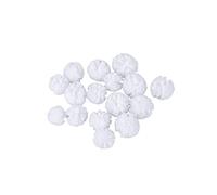 Rayher 76012102 Pompones de tul suave, color blanco, surtidos, 2,5 cm + 3 cm de diámetro, caja de 16 unidades, decoración para bodas, bautizos, comuniones, confirmaciones, cumpleaños, pompones de tul