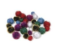 Rayher 7657249 - Pompones metálicos 80 Unidades, Colores y tamaños Surtidos.