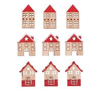 Rayher Adorno madera Casa, ,5-4,2cm, con punto pega, 9 uds, 46711000