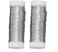 Rayher Alambre de cobre, color plateado, 100 m, 0,25 mm ø, para manualidades y bisutería, 2403600 (Paquete de 2)