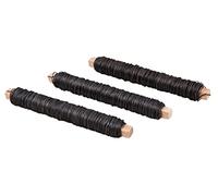 Rayher Alambre floral, recocido, 0.65mm, Cubierto madera,3 uds 100g, bolsa 300g, negro, 24127576