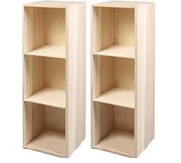 Rayher Almacenamiento Parte Superior Abierta con 3 Compartimentos 62599000, Estante de Pared de Madera con múltiples Compartimentos, 32 x 11 x 8,7 cm, Multicolor (Paquete de 2)