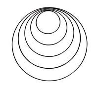 Rayher anillos de metal cubiertos, surtidos, 5 piezas, 3 x 10 cm, 3 x 15 cm, 3 x 20 cm, 3 mm de grosor, color negro, para atrapasueños, decoraciones, trabajos creativos, floristería, 25211616