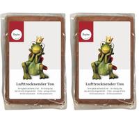 Rayher Arcilla de Secado al Aire, Color marrón Oscuro, 500 g, Arcilla de Modelado termoendurecible, Suave, Flexible, sin Quemar, 3449905 (Paquete de 2)