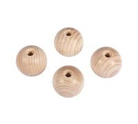 Rayher - Bolas de madera de 30 mm de diámetro, perforadas de 6 mm, 4 unidades