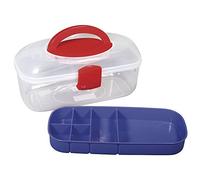 Rayher Caja de almacenaje con asa y bandeja, 27,8x12,1x13,1 cm, transparente, 39254000